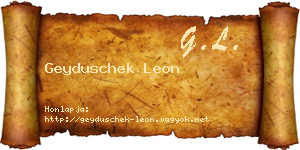Geyduschek Leon névjegykártya